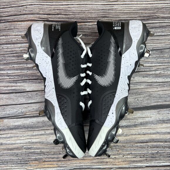 Size 11.5 Nike Alpha Huarache Elite 3 Low Black White Metal Cleats CK0746-010